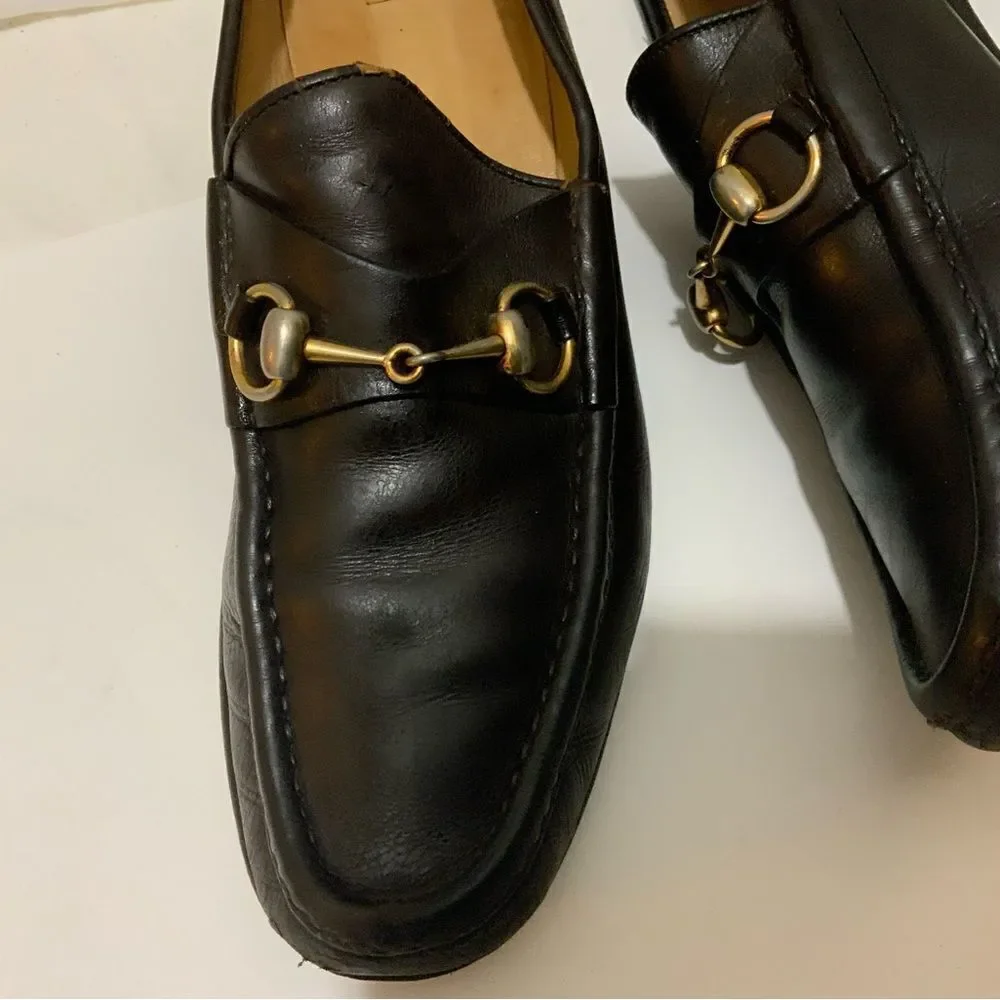 Vintage Gucci Classic Brown Leather Horsebit Loafers Men’s 43 1/2 S